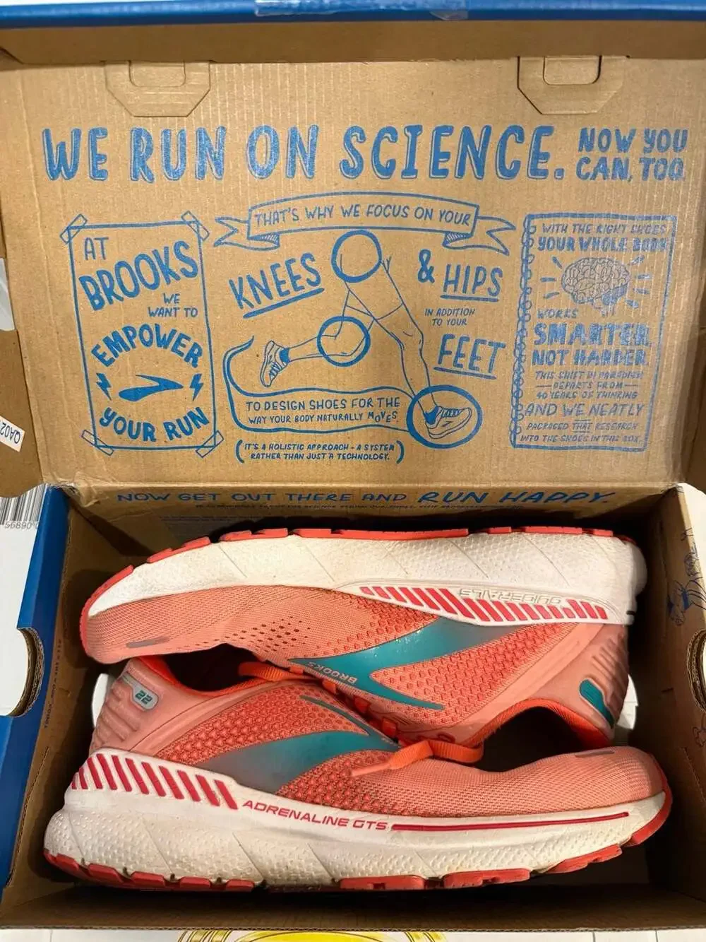 Brooks Women's Adrenaline GTS 22 Running Shoes Coral/Latigo Bay/White Size 10.5